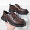 High- Quality Men's Retro Business Shoe New Style Thick-Soled Lace -Up Casual Shoe Comfortable Soft-Soled Anti-Slip Office Shoes