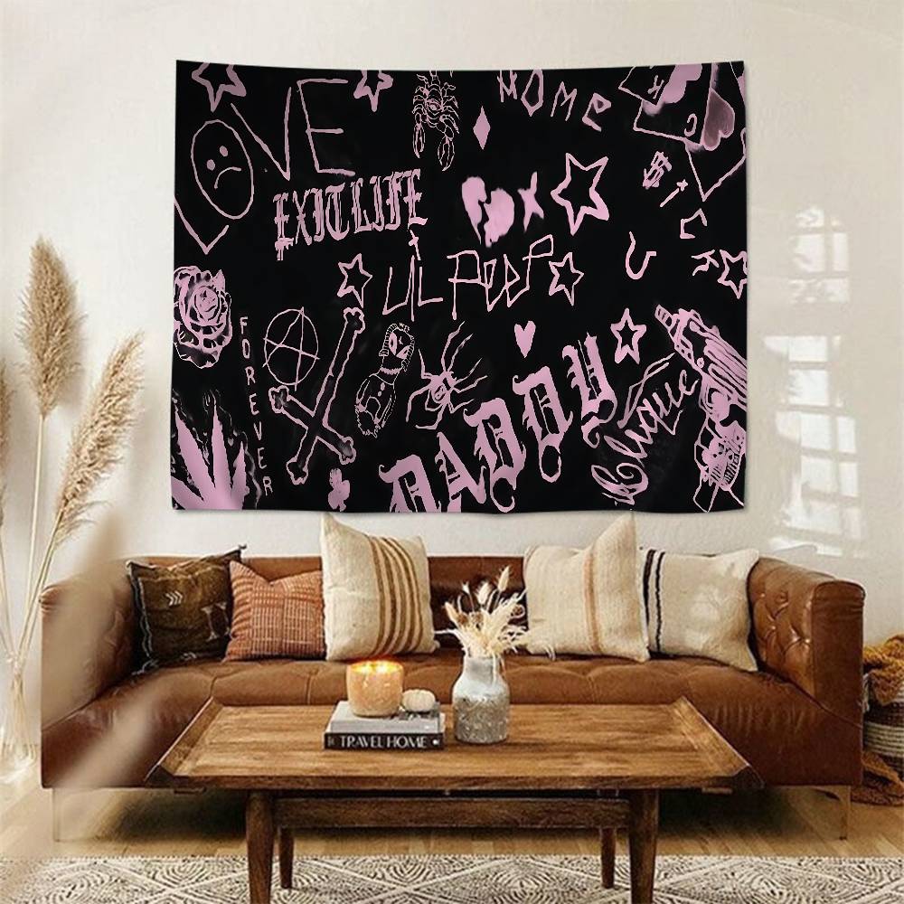 Hip Hop Rapper LLil PPeep Wandteppich Hippie Wandbehang Böhmische Wandteppiche Mandala Wandbehang Tücher