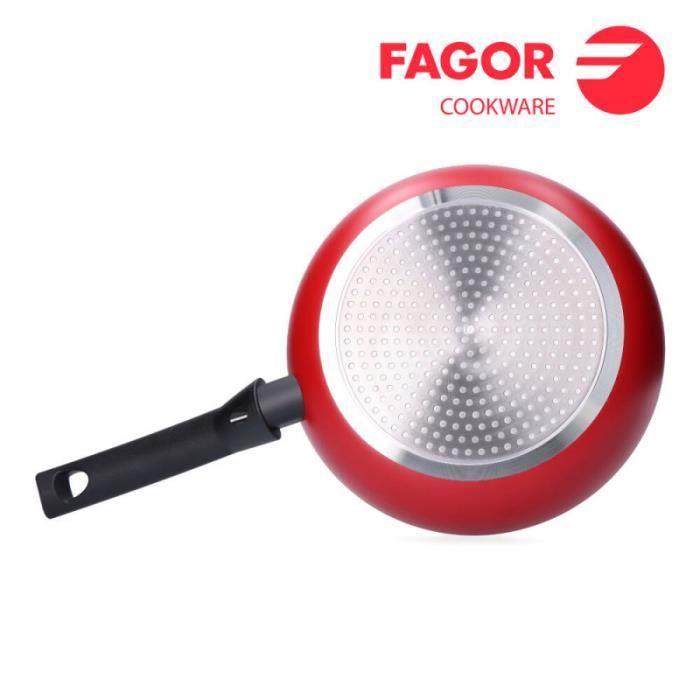 Poêle - Fagor - Elan 3 - Rouge - Aluminium Extra Épais 3mm - Anti-adhésif