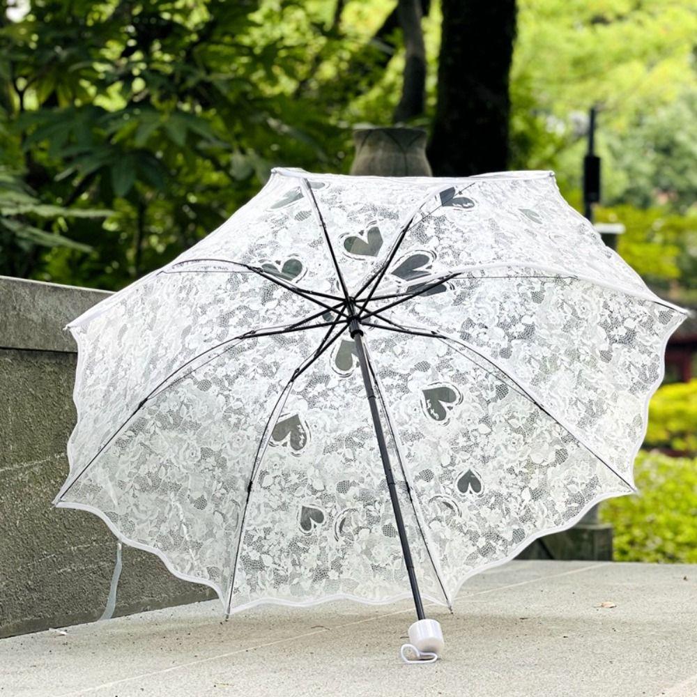 Transparent Love Flower Girl Umbrella Large Bride Umbrella Kids Sun Umbrella  for Photo Prop