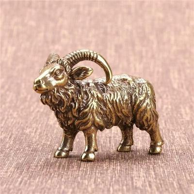 Antikes Kupfer Tierkreiszeichen Schaf Miniaturpuppe Massives Messing Ziege Schmuck Heimdekorationszubehör Schreibtischdekoration