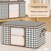 Houndstooth Cotton Quilt Storage Bag - Large Non-Woven Fabric Clothes Organizer