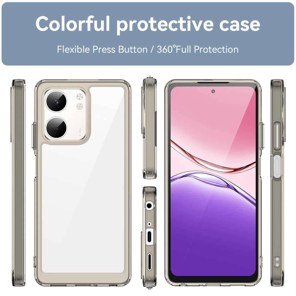 Per Oppo A5x 4G/A5x 5G Custodia TPU+Acrilico Protettiva Trasparente Copertura Telefono