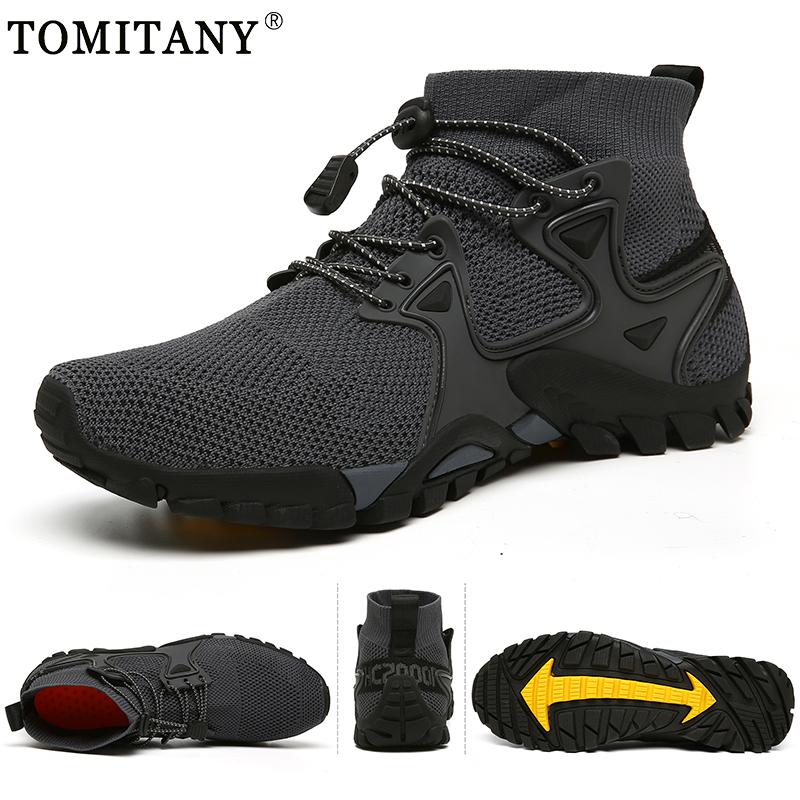 Summer New Outdoor Men Mesh Hiking Boots Breathable Light Cool Women Hiking Sneakers Fishing Shoes Trekking Walking Boot Size 48