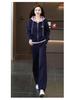 Women's Plus Size Hooded Sportswear Set - Spring/Autumn, Stylish, Youthful Fake Two-Piece, Loose, Fashionable Sweatshirt Two-Piece
