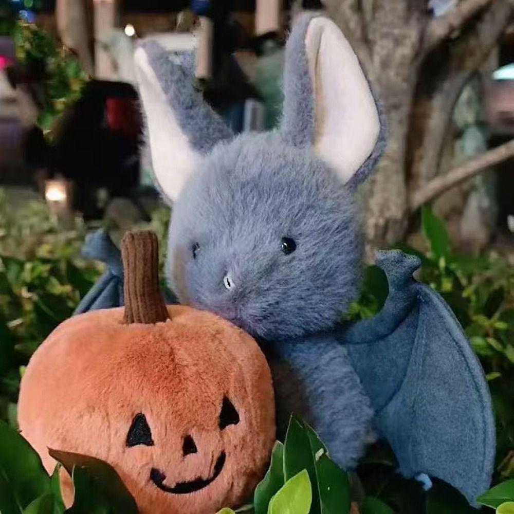 Kartoon 22cm Bat Cartoon Funny Design Bat Plushies Soft Stuffed Grey Bat Stuffed Animal Car Decoration Halloween Gifts