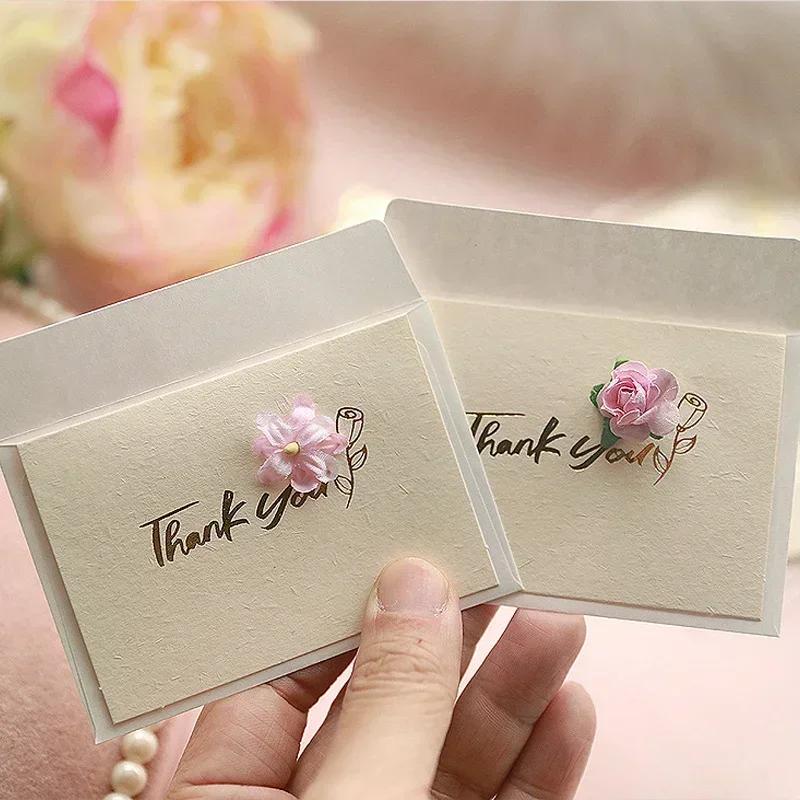 Greeting Cards with Envelope Mini Small Light Golden Color for Business Mother's Teacher's Day Thank You Gift Card