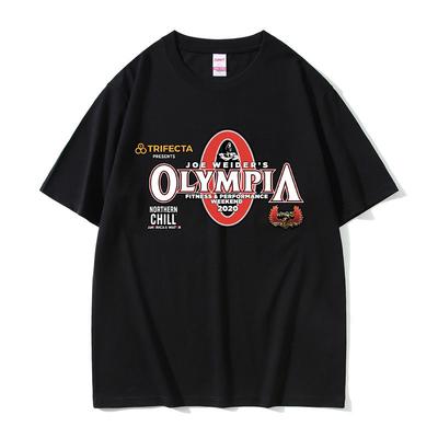 Roupa masculina 100%Algodão Camiseta Olympia Academia Gráfico verão estilo Americano lazer Streetwear Hipster Moda Camisa Oversized