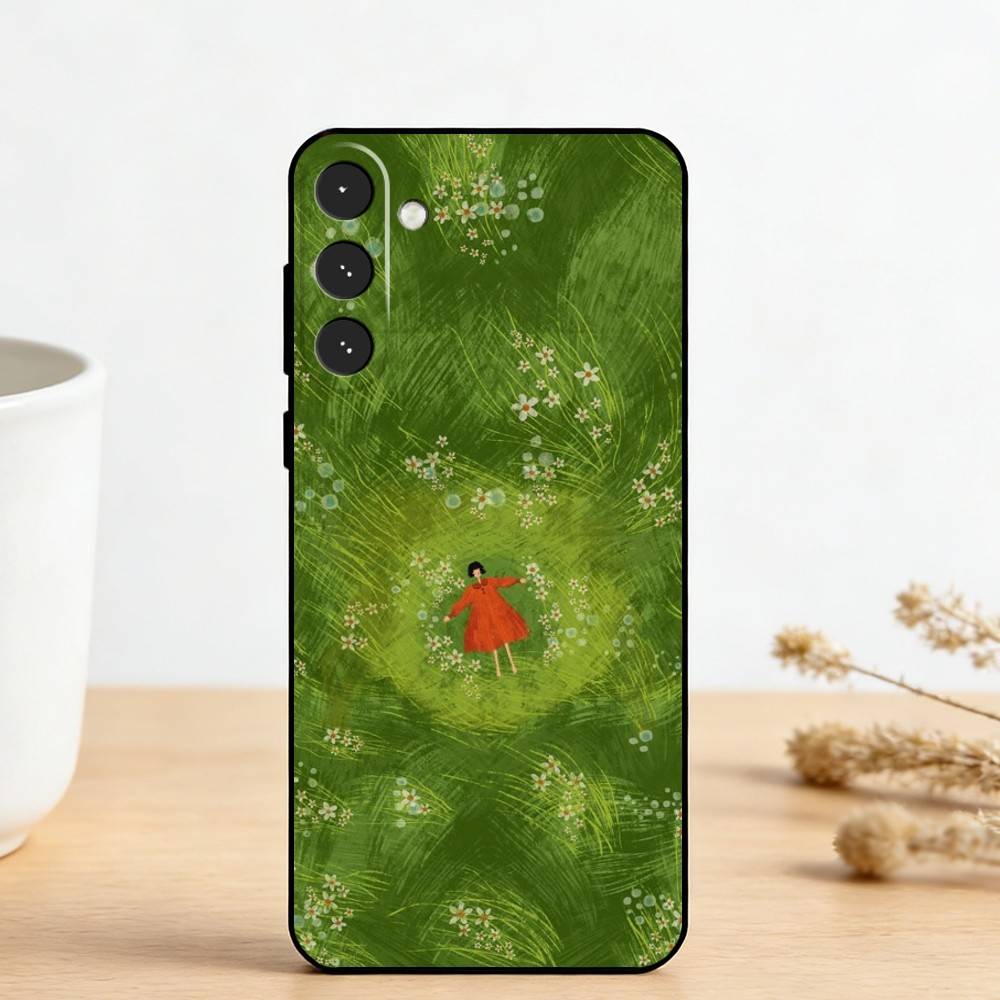 H-Human And Natural Scenery Phone Case For Samsung Galaxy A73,A72,A71,A70,A53,A52,A51,Others Soft Black Cover