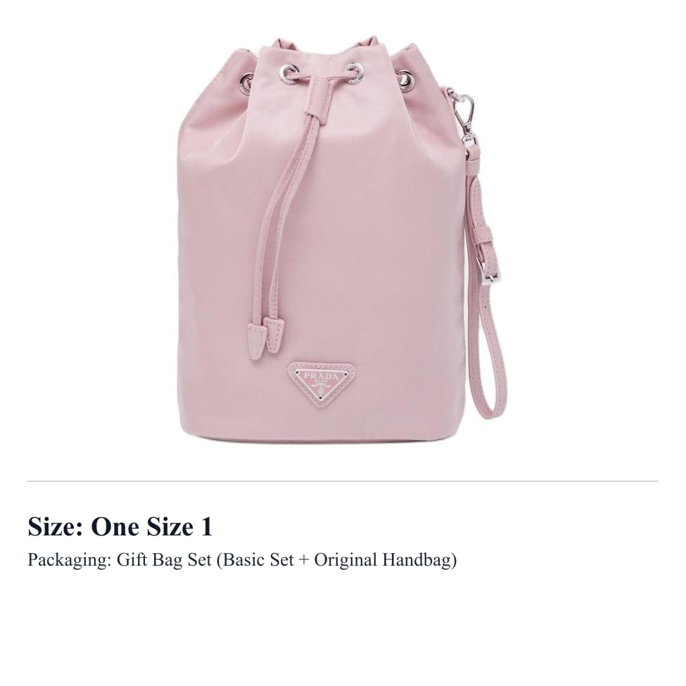 PRADA Fabric Bucket Bag Clutch Women's Snow Pink 1NE369_R067_F0E18