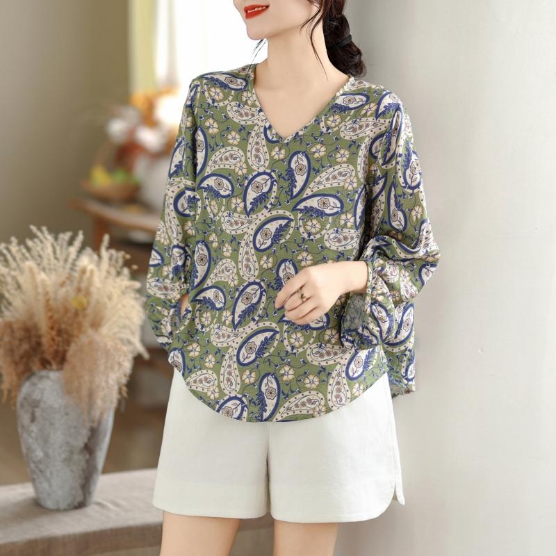 DIMANAF 2026 Women Plus Size New Summer Beach Blouse Shirt Thin Casual Lady Tops Tees Print Shirts Loose