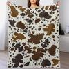 Cow Skin Texture Series Digital-printed Polyester Bedroom Velvet Flannel Cover Blanket Fleece Soft Sofa Cover Blankets for Beds