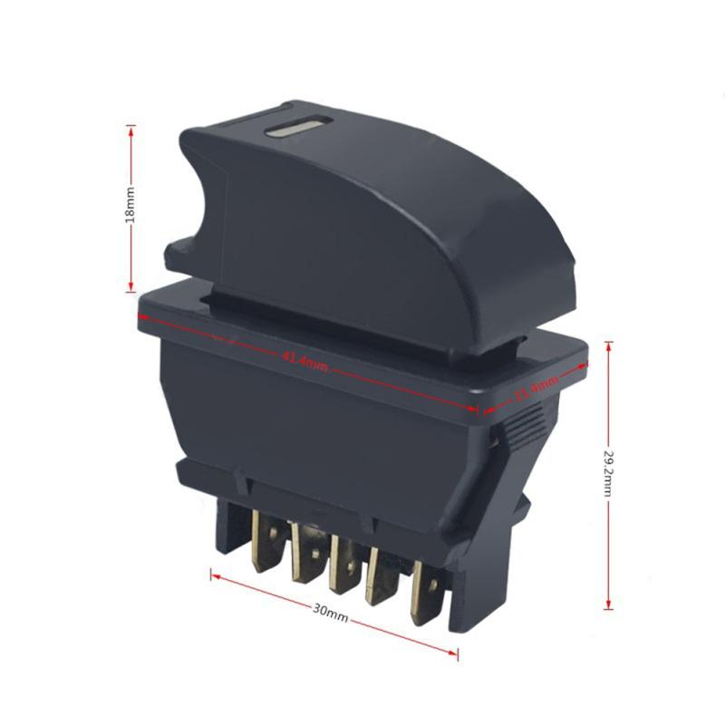 Auto Fensterheberschalter Eingebaute blaue Lichtanzeige 5-poliger Fensterheber Einzelner Schalter vom Haken-Typ