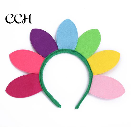 Colorful Sun Flower Decor Headband Elastic Design Kids Versatile Headwear Hairband Christmas Makeup Daily Party Hair Accessories Boy Themed