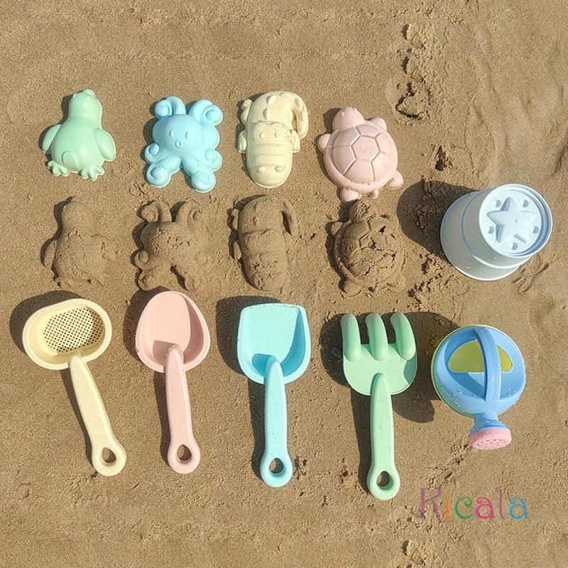 11pcs Beach Sand Toy Set With Big Mesh Bag & Sand Mold and Shovels Set Youngsters Splash Toys Outdoor Pool Play Holiday Gift