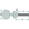 Trailer hitch ball pin, screwed thread 7/8"" ball diameter 50mm