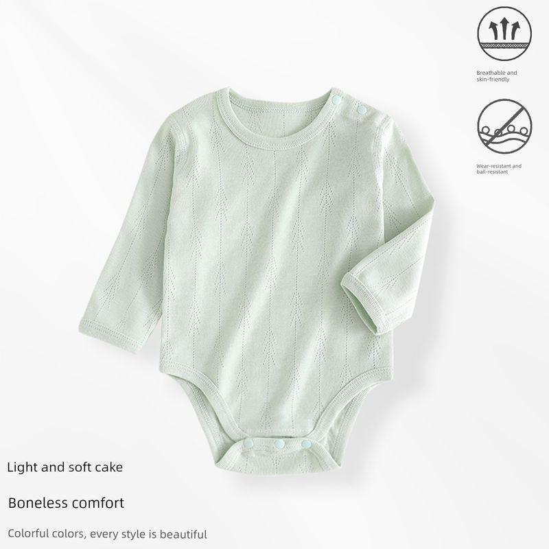 Baby Romper Spring and Autumn Style Pure Cotton Breathable Jacquard Baby Jumpsuit Onesie Home Wear