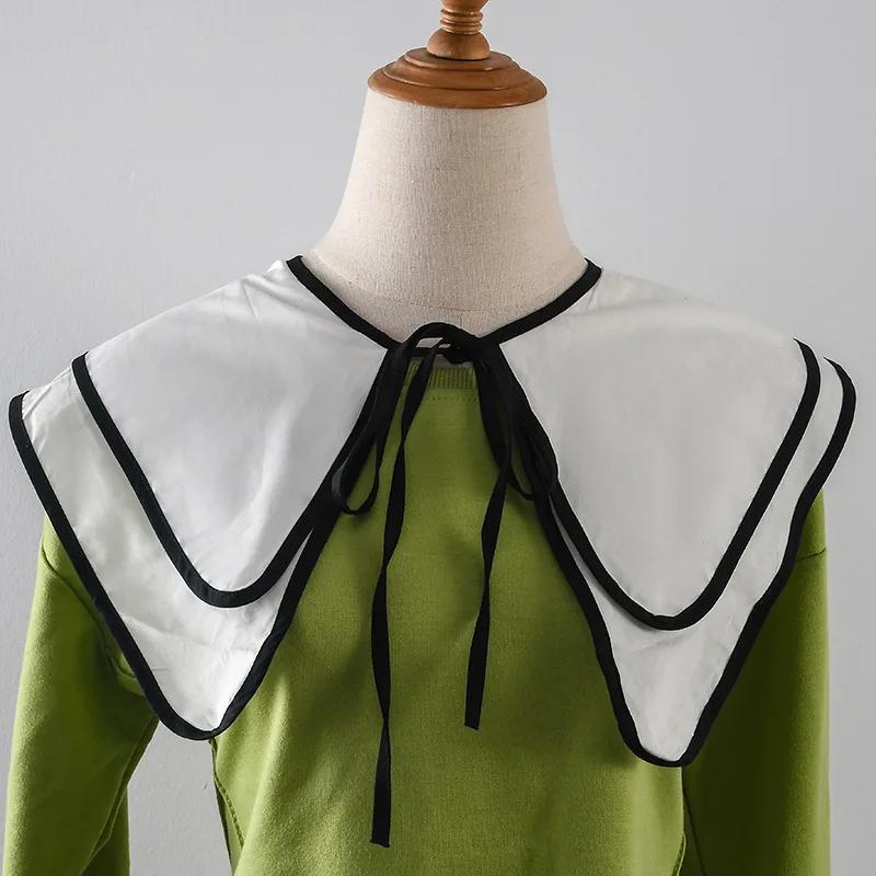 Perfect Match Double Layer Fake Collar For Women Shirt Detachable Collars Lace Lapel Neckwear Shoulder Wraps Sweet Doll Small Shwals