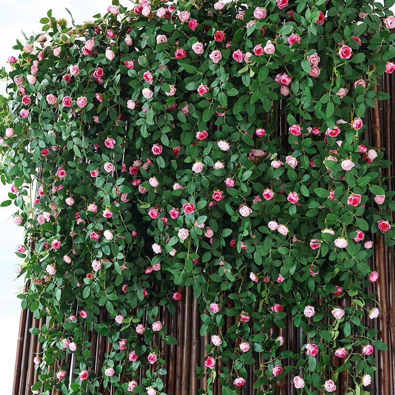 Pink Simulated Rose Vine Fake Flowers Vine Vines Plastic Flower Ceiling Wedding Background Simulation Flower Home Decoration