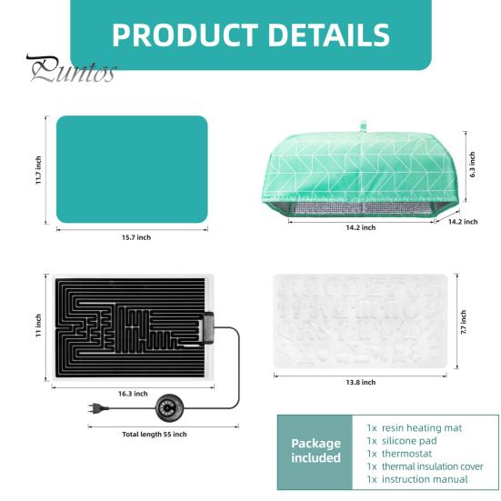 1 sett harpiksform varmepute harpiks håndverksherdeverktøy for enkel og raskt tørkende epoksyharpikstørker med tidsjustering for epoksyformharpiks