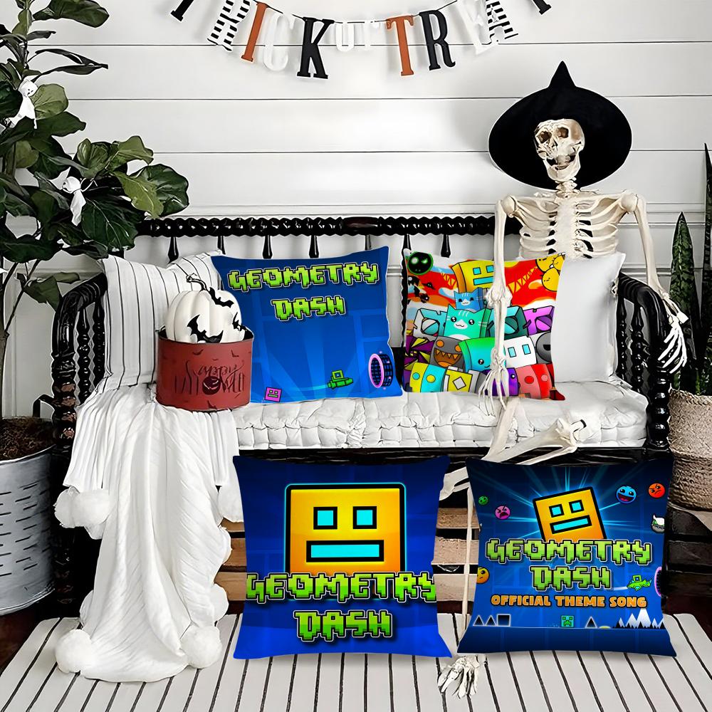 Art G-Geometry Dash Videogioco Federa Stampa Federa Soggiorno Cuscino Divano Camera da Letto Decorazione Stanza