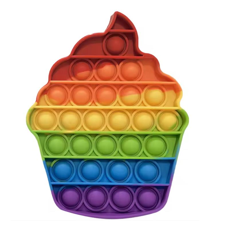 Sensory Toy Rainbow Apple Ice Cream Squeeze Toy Cute Kids Fidget Toy Slow Rising Stress Relief Toy for Autism Anxiety Reliever