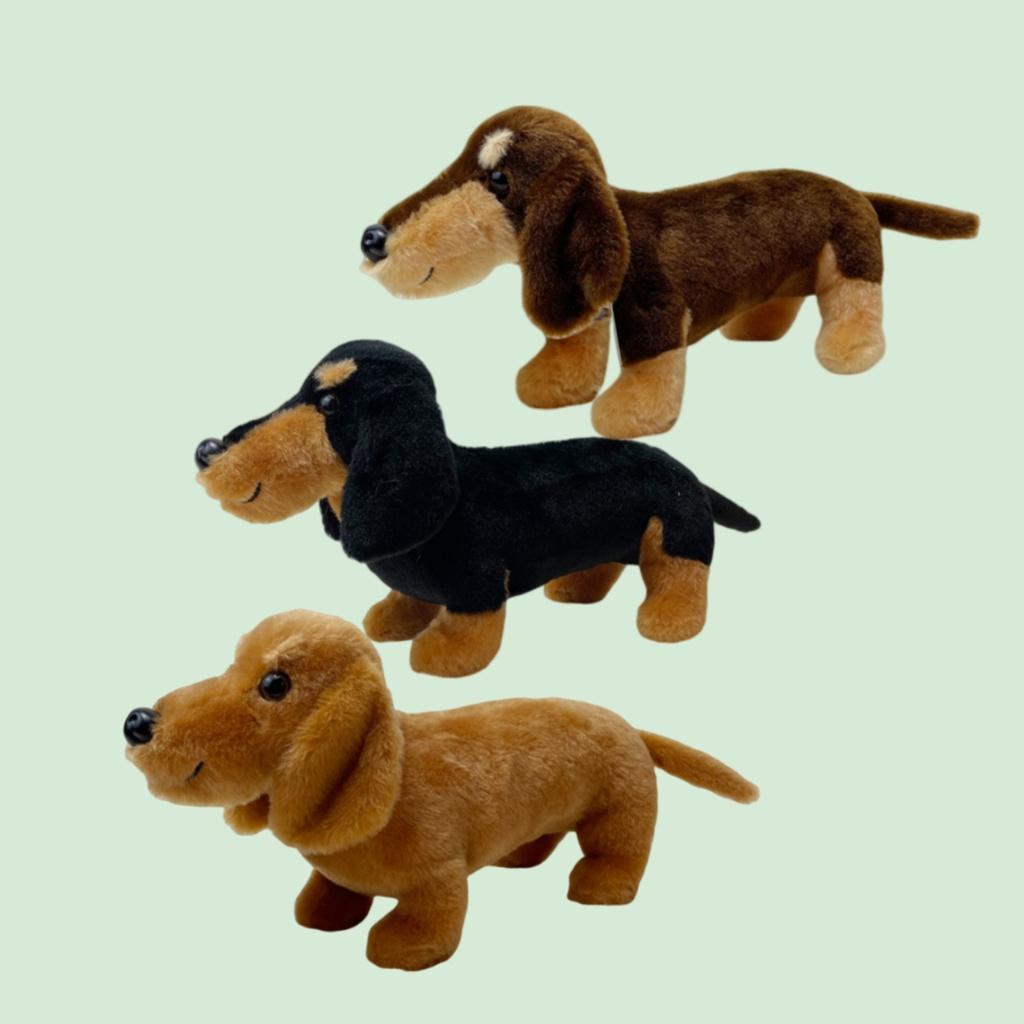 Cute And Cuddly Shorthair Dachshund Plush Toy Available In 3 Colors!" Characters)