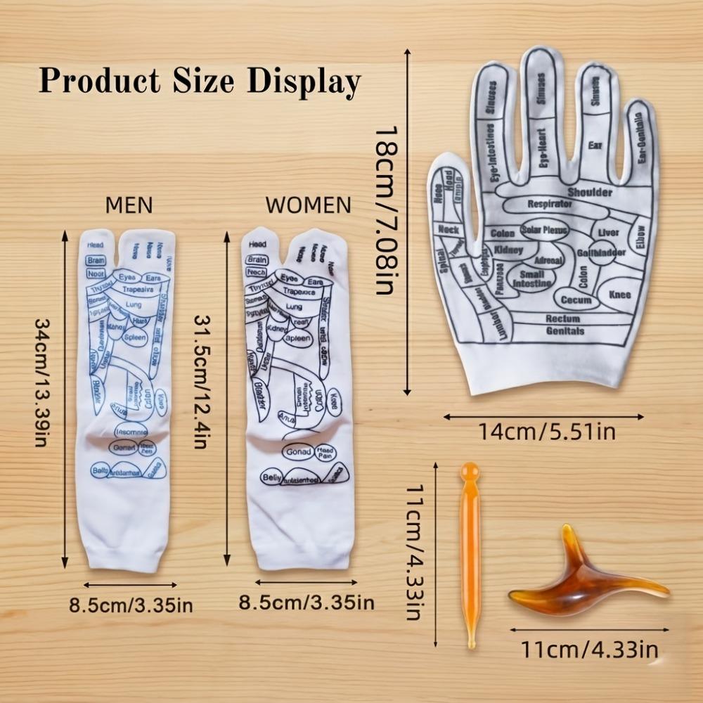 6Pcs Foot Pressure Point Therapy Trigger Point Massager Stick Acupressure Reflexology Sock with Massage Tools Set Foot Care Tool