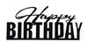 Acrylic Topper for Cake Side Happy Birthday Black Pattern 1