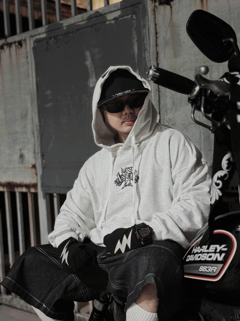 Chicano Lockere Passform Schwer Bestickter Floraler Frottee-Hoodie für Herbst & Winter