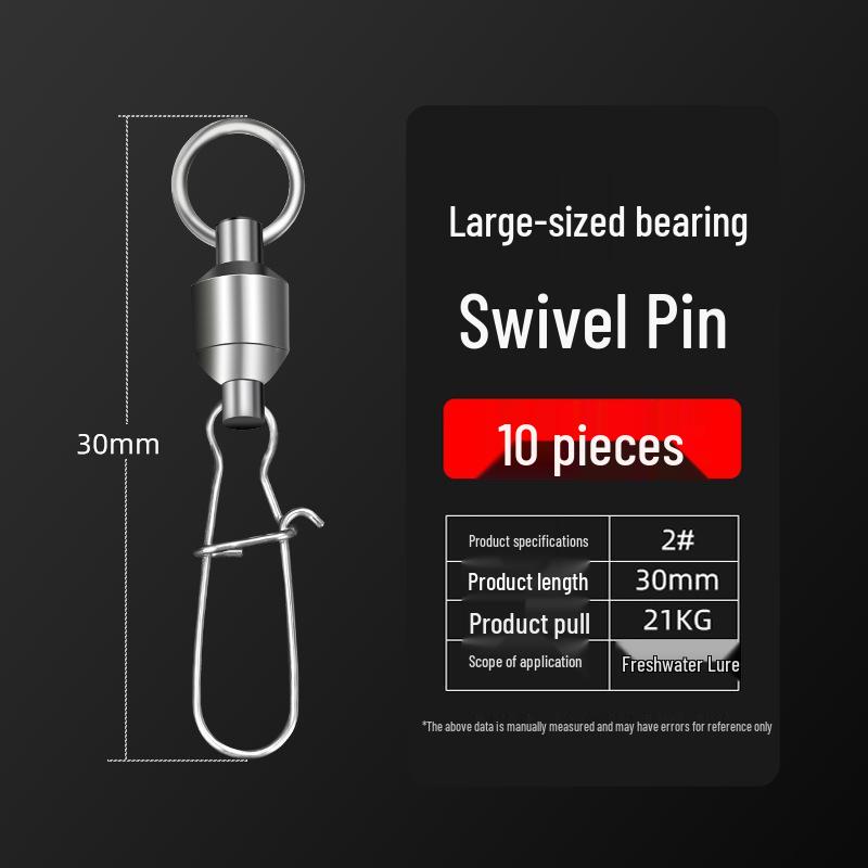 Large Swivel Connector Quick Lure with 304 Stainless Steel Bearing and 8-Shaped Reinforced Pin for Sea Fishing