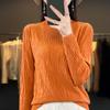 Yyfs Womens Fashion Casual Solid Color Print Autumn Winter Long Sleeve Half Turtleneck Sweaters