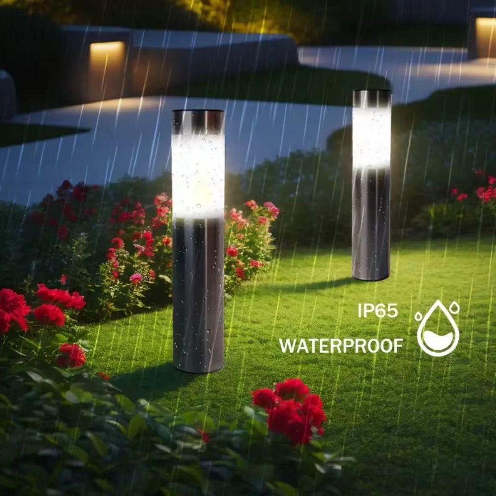 IP65 Rated Pathway Lights Waterproof Bollard Light Solar Garden Lights  Outdoor Use