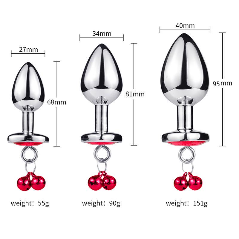 MoDi Intimate Metal Anal Plug With Crystal Jewelry Smooth Butt Plug Anal Beads Tube