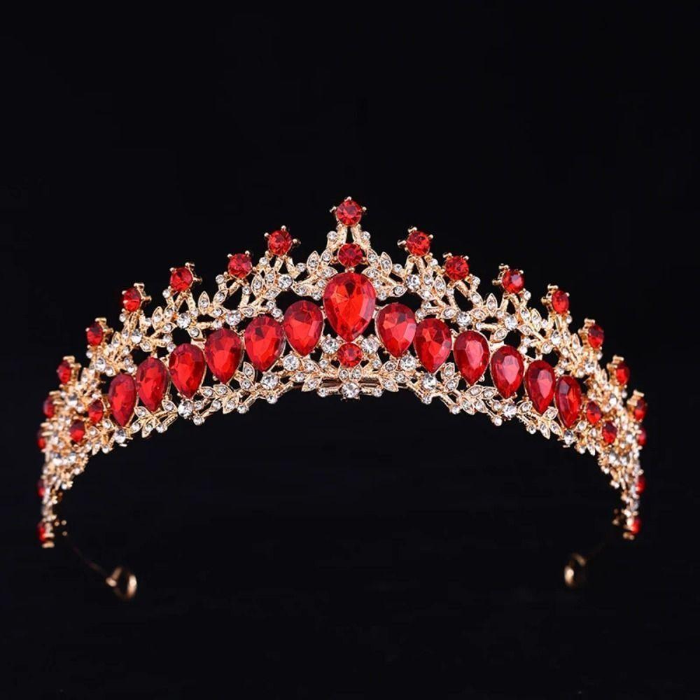 Luxury Zinc Zinc Alloy Princess Crown Elegant Rhinestone Diadem Baroque Queen Tiaras Stage Performances