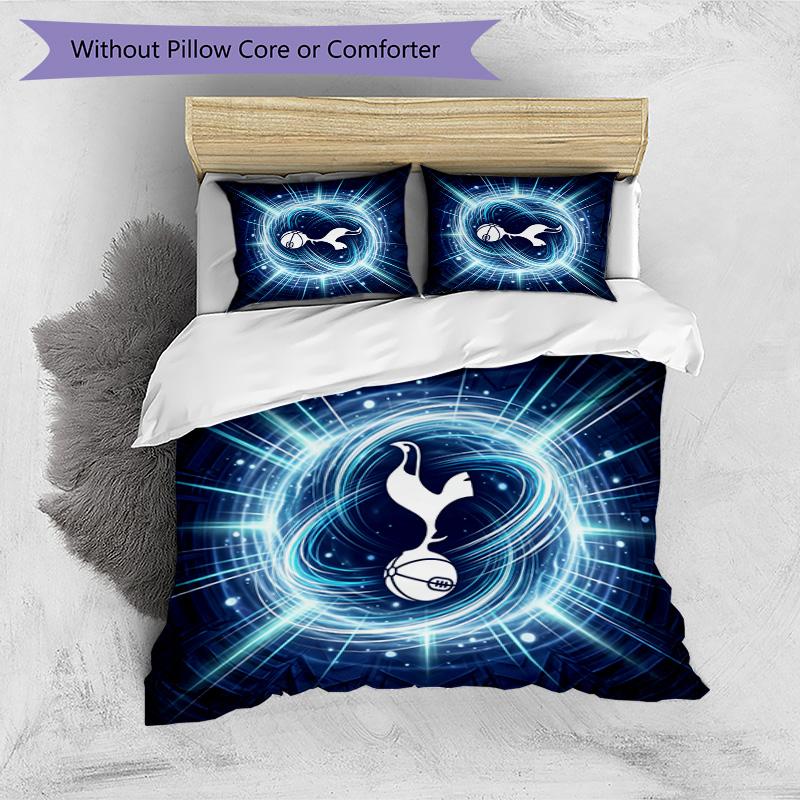 Set Lenzuola 3 Pezzi Stampato Tottenham Hotspur Morbido Delicato sulla Pelle Lavabile Copripiumino e Federe Set Tutte le Stagioni Camera da Letto