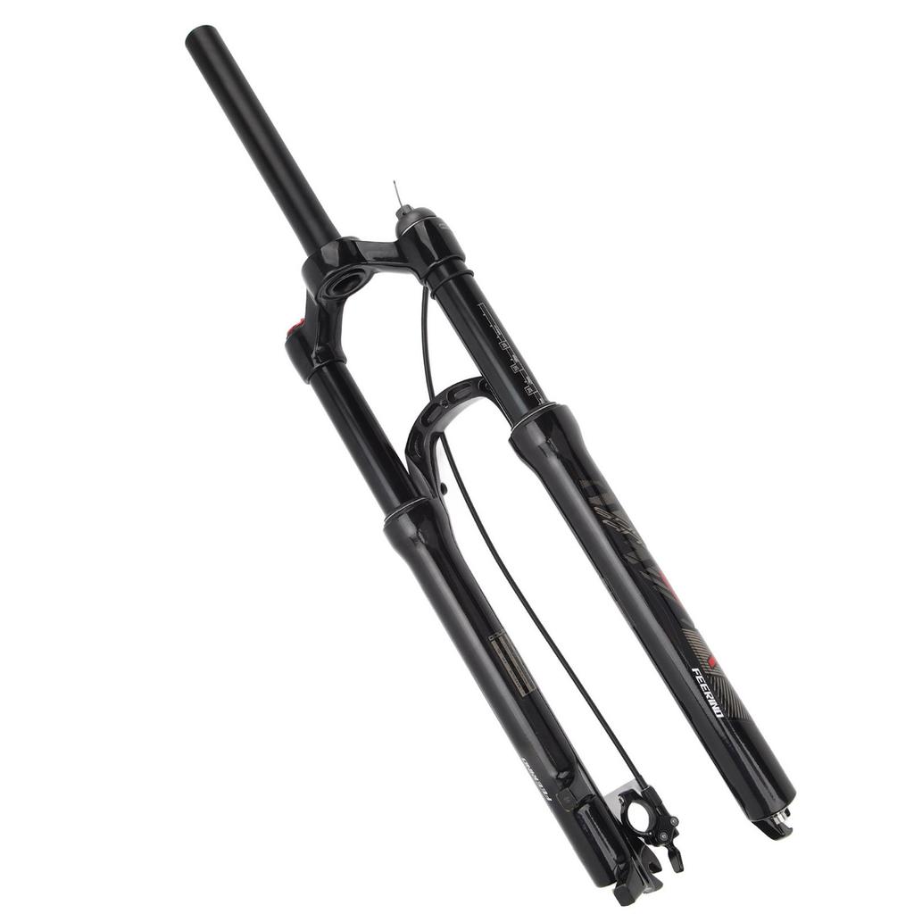 Black Bike Front Fork 27.5inch Straight Steerer Remote Lockout Aluminium Alloy Shock Absorber