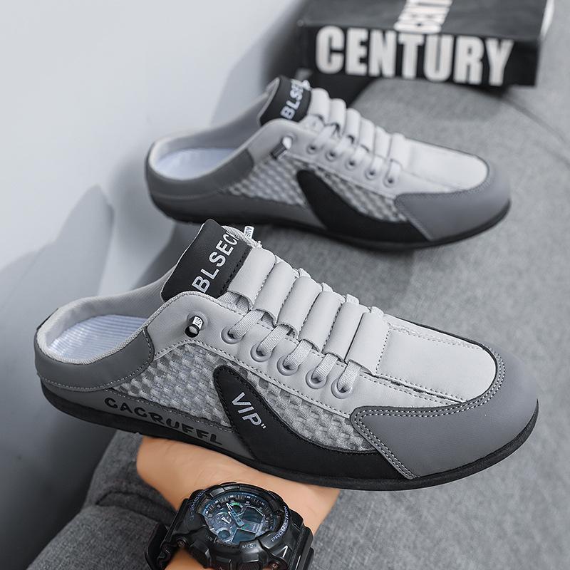 Баотоуские шлепанцы носят летом на улице, дышащая сетка, ленивая полустелька, повседневные сандалии без задника. 39