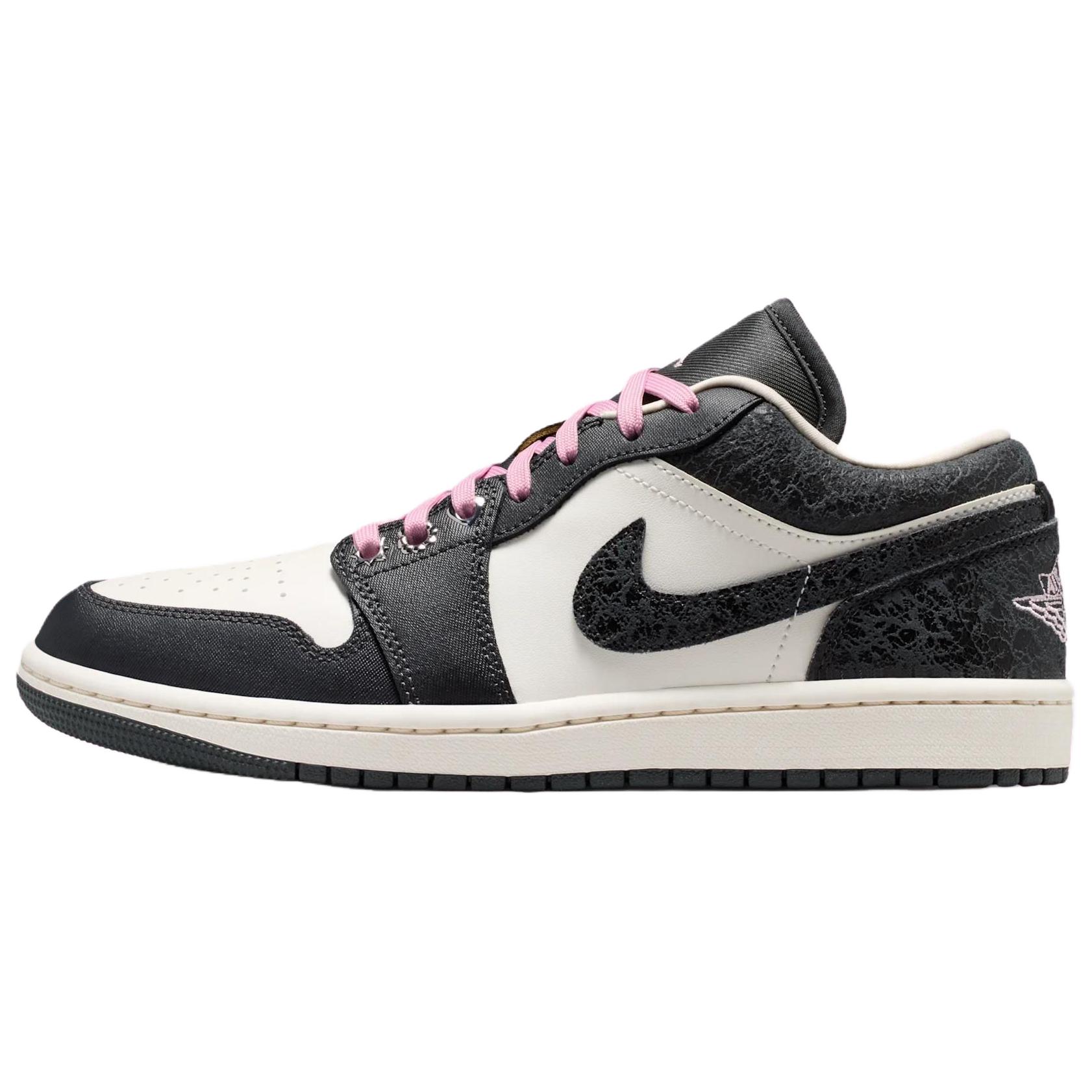 Jordan AJ1 Low SE Women Black Sail Coconut Milk Carmine Leather II0595-001 EU 36.5