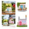 Cottage Shaped Vase Flower Pot Handcraft Crafting Ornament Home Decoration Figurine for Window