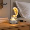 Kristallkugel Lampe Schlangenförmige Schreibtischlampe Harz LED Tischleuchte mit RGB Farbwechsel Dekor Faux für Schlafzimmer Büro Gaming-Raum Nische Zuhause