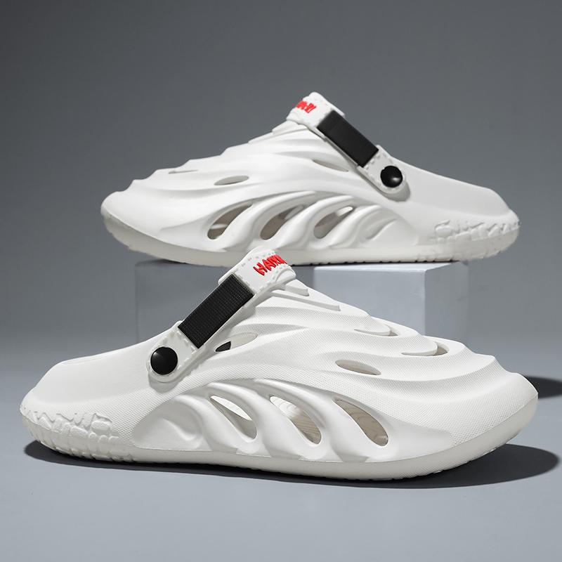 

Мужские сандалии, пляжная обувь, домашние тапочки, толстая подошва, мягкие и удобные, нескользящие, износостойкие, вентилируемые, модные, новинка унисекс 4445 белый