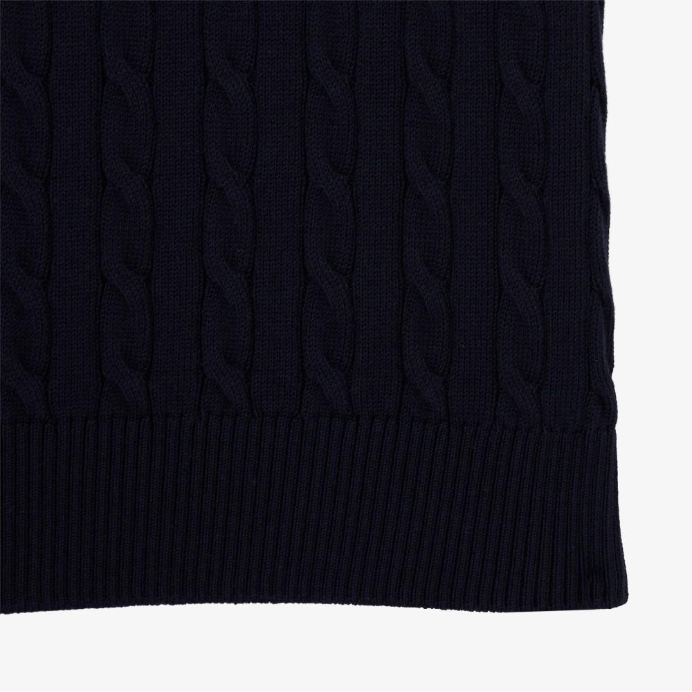 [lacoste] Women's Cable Short-Sleeve Crew Neck Sweater AF590E-56G166