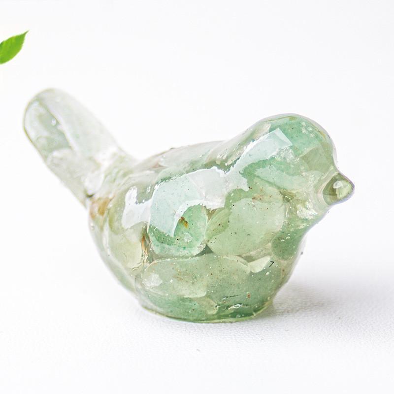 Resin Crystal Bird Figurine With Natural Waterstone For Home Office Decor Gift For Friends