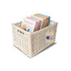 Storage Basket - CREATIVE HOME - Rectangular 40x30x24 Cm - White - Natural Wicker - Handles, 5 Kg