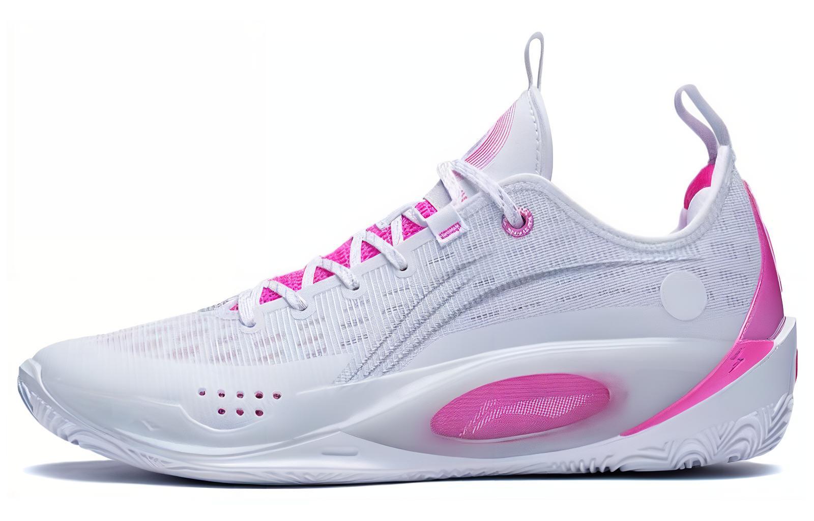 Li Ning Wade 808 2 Нескользящие Низкие Баскетбольные Кроссовки Мужские Бело-Розовые ABPS037-7 42