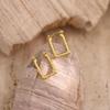 Geometric Irregular Hammered Stainless Steel Oil Press Stud Earrings, Cold Style Jewelry Ornaments