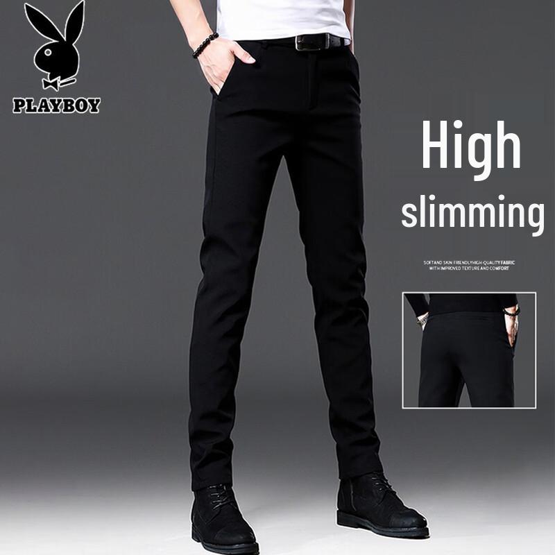 

Playboy Men s Lightweight Loose Straight-Leg Trousers 30
