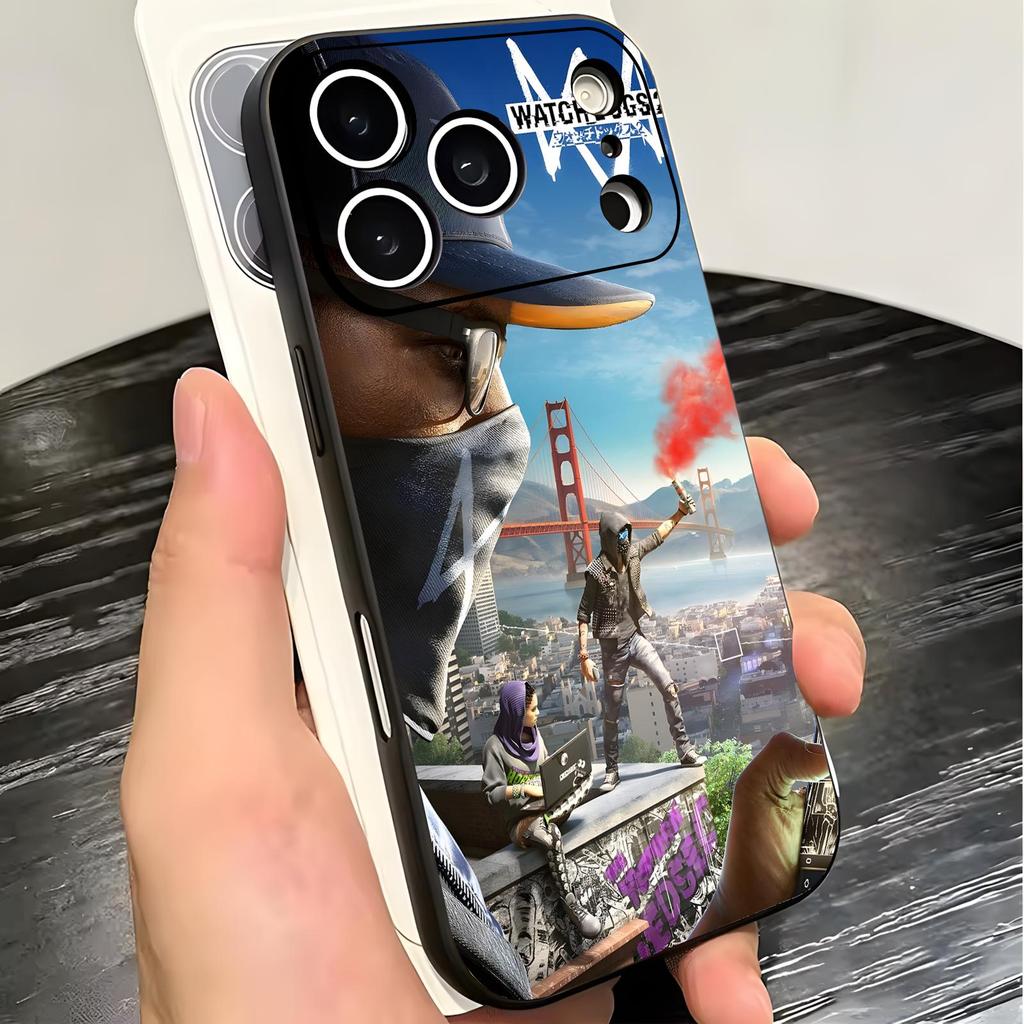 HOT games Watch Dogs 2 Dedsec Phone Case For iPhone18 17 16 15 14 13 12 11Pro Max Mini Anti-Drop Soft Black Case