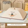 Foldable Insulated Food Cover Dustproof Warm Fresh Retaining Cute Cartoon Print for Patio Outdoor Dinner Use